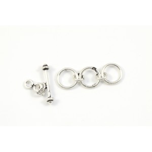 3 LOOPS TOGGLE CLASP 8MM STERLING SILVER 